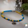 Намисто чокер жовто - блакитне Мапа України каучукові намистини. Ручна робота. Авторський дизайн